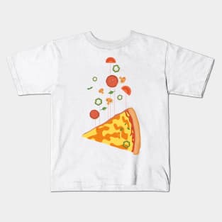 Pizza floating island - Hot pizza is in the air - I love Pizza Kids T-Shirt